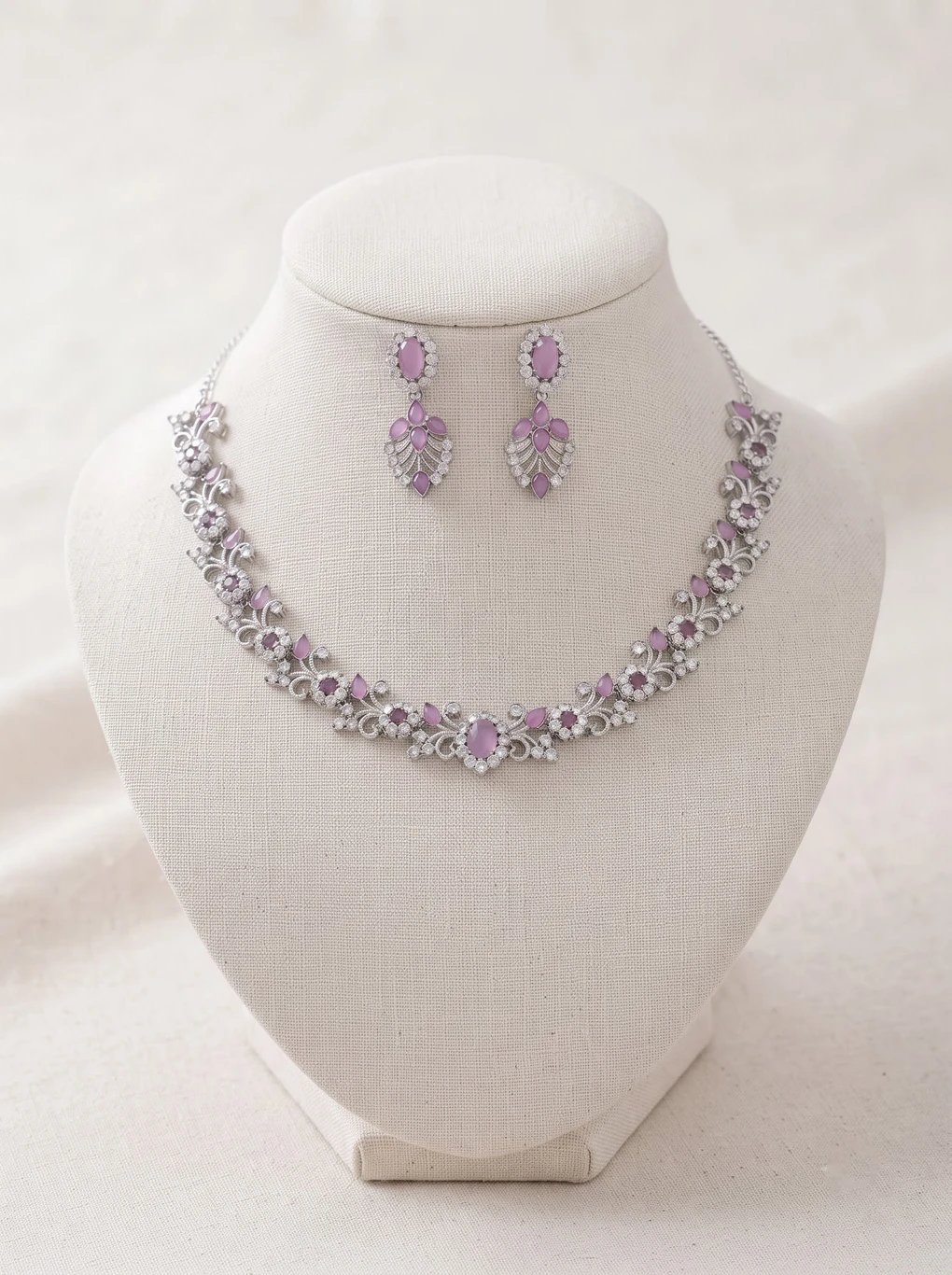 ₹192 Brado Jewellery Brass Silver Purple Jewel Set for Women