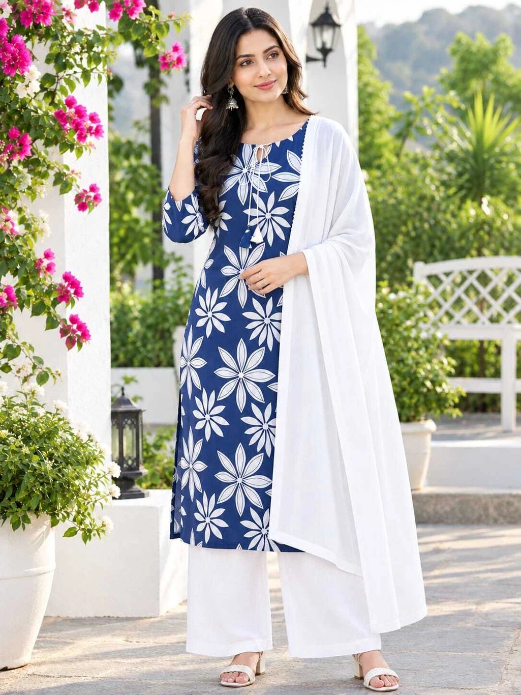 Azlan Textile Women’s Kurta Palazzo Dupatta Set at ₹299