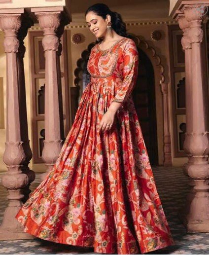 ₹770 MADHURAM TEXTILES Women Embroidered Fit and Flare Dress