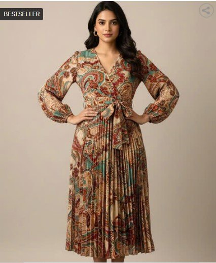 ₹294 ZWERLON X AG Women Paisley Print A-Line Dress