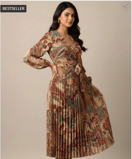 ₹294 ZWERLON X AG Women Paisley Print A-Line Dress