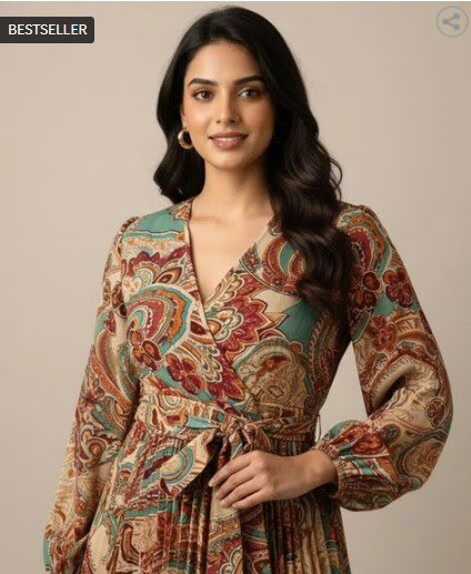 ₹294 ZWERLON X AG Women Paisley Print A-Line Dress