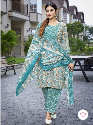 ₹634 HERE AND NOW Floral Printed Kurta Set with Dupatta for Women