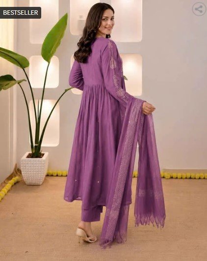 ₹750 TEXSTILE Embroidered A-Line Kurta Suit Set for Women