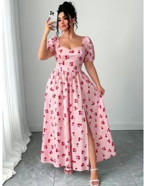 $15.45 Cherry Print Midi Dress for Cute and Easy Summer Outfits   Copy SEO title