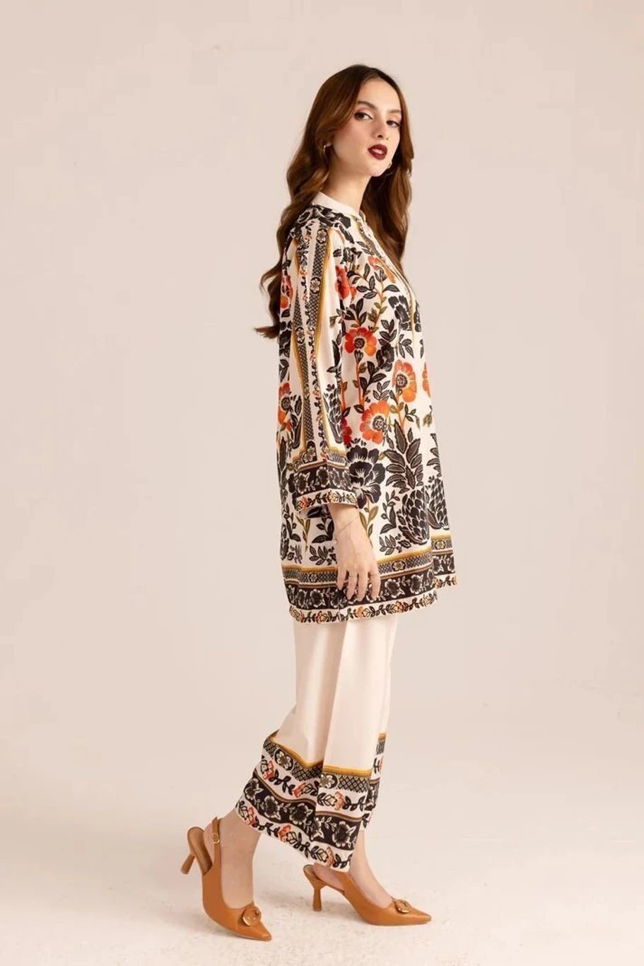 ₹466 Zarvika Printed Tunic and Palazzos Co-ord Set for Women