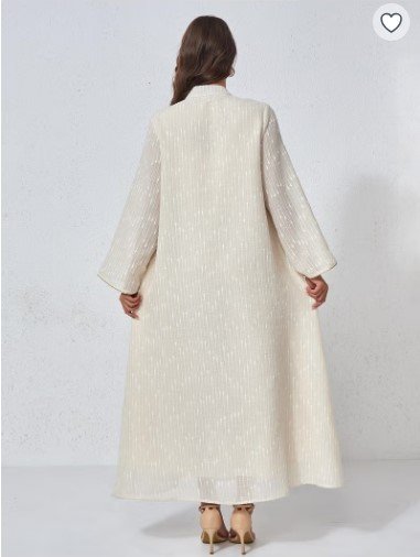 150.45 SAR Beige Sequin Jalabiya for Elegant Modest Eid Fashion