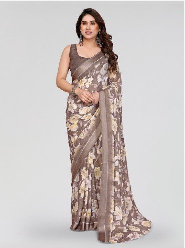 ₹733 DIVASTRI Floral Georgette Ready to Wear Saree for Women Daily Style
