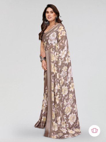 ₹733 DIVASTRI Floral Georgette Ready to Wear Saree for Women Daily Style
