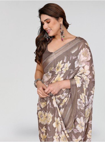 ₹733 DIVASTRI Floral Georgette Ready to Wear Saree for Women Daily Style