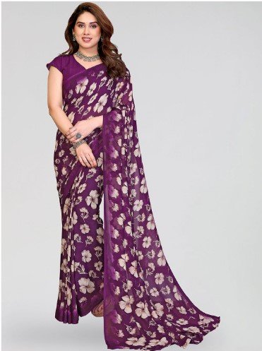 ₹526 Moda Rapido Floral Poly Georgette Designer Saree for Women