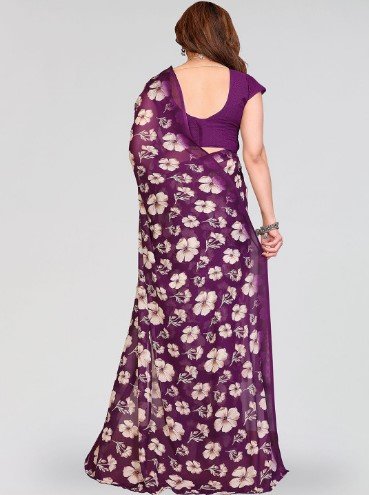 ₹526 Moda Rapido Floral Poly Georgette Designer Saree for Women
