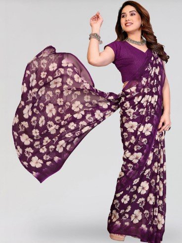 ₹526 Moda Rapido Floral Poly Georgette Designer Saree for Women
