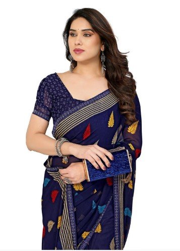 ₹580 Moda Rapido Women Embellished Poly Georgette Saree