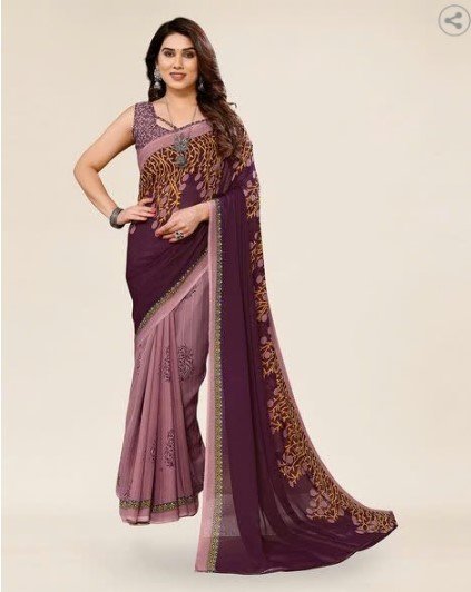 ₹343 REVANGI Women Ethnic Wear Printed Saree for Elegant Style