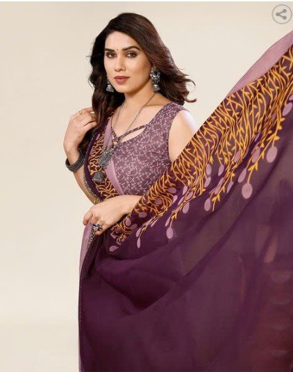 ₹343 REVANGI Women Ethnic Wear Printed Saree for Elegant Style