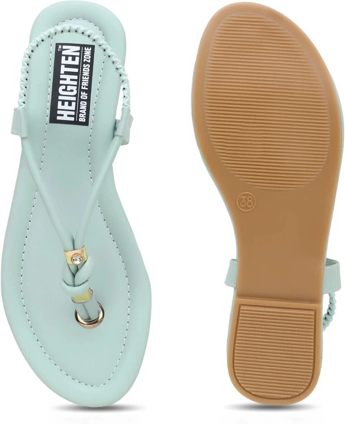 ₹224 Heighten Women Flats Sandal in Green for Everyday Casual Style