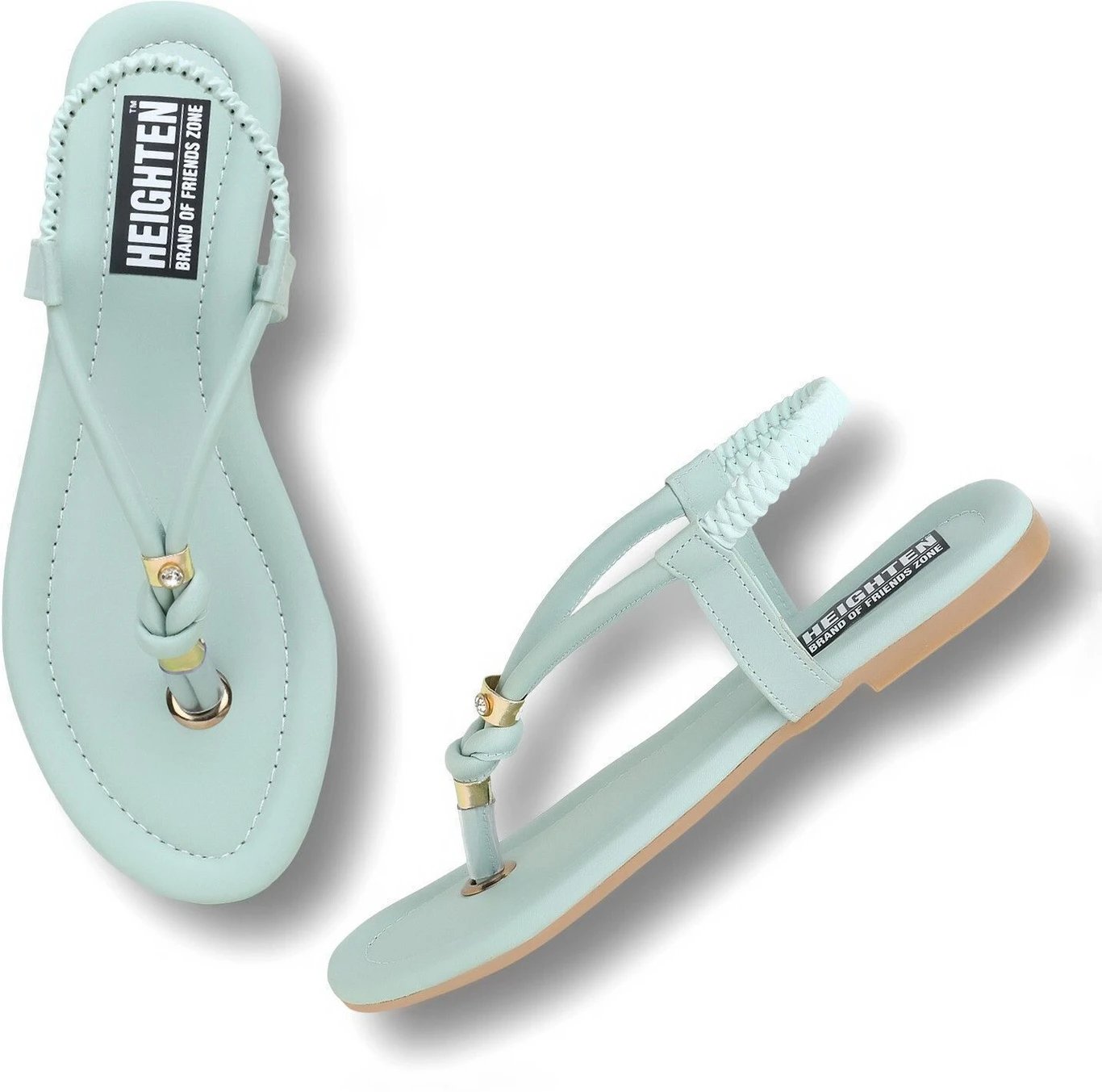 ₹224 Heighten Women Flats Sandal in Green for Everyday Casual Style