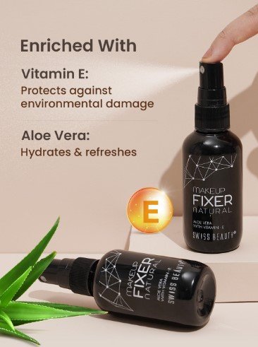 ₹236 SWISS BEAUTY Makeup Fixer Spray with Aloe Vera and Vitamin E 50 ml