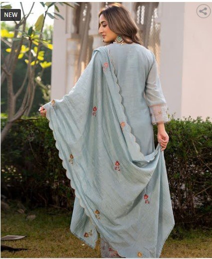 ₹1,740 Royal Export X AG Peach Embellished Anarkali Kurta Set for Women