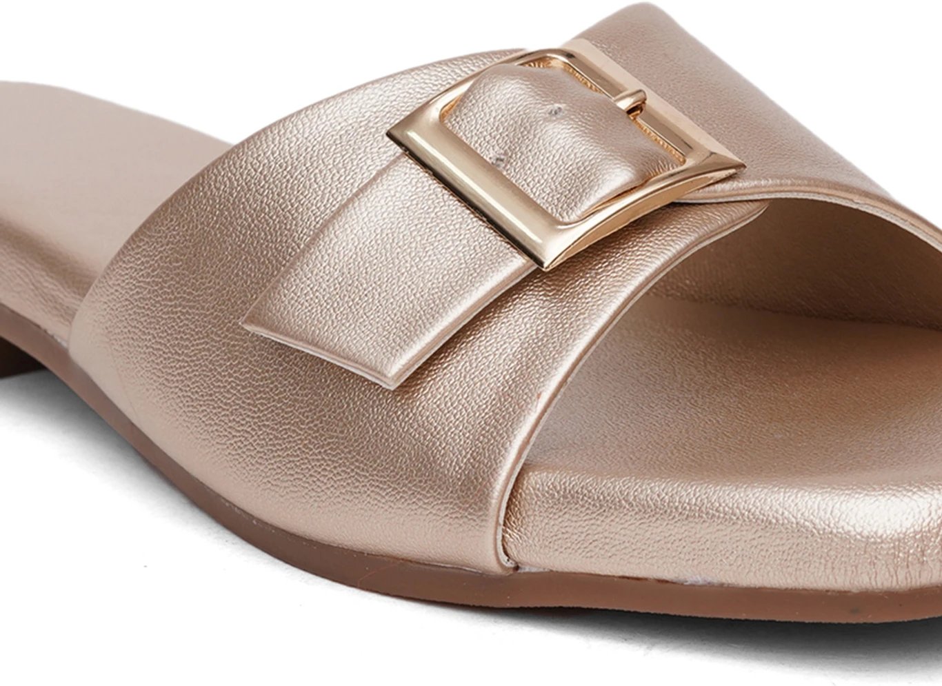 ₹224 Shoestail Gold Women Flats Sandal for Casual and Festive Styling