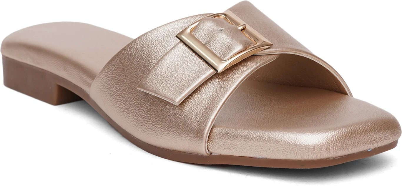 ₹224 Shoestail Gold Women Flats Sandal for Casual and Festive Styling